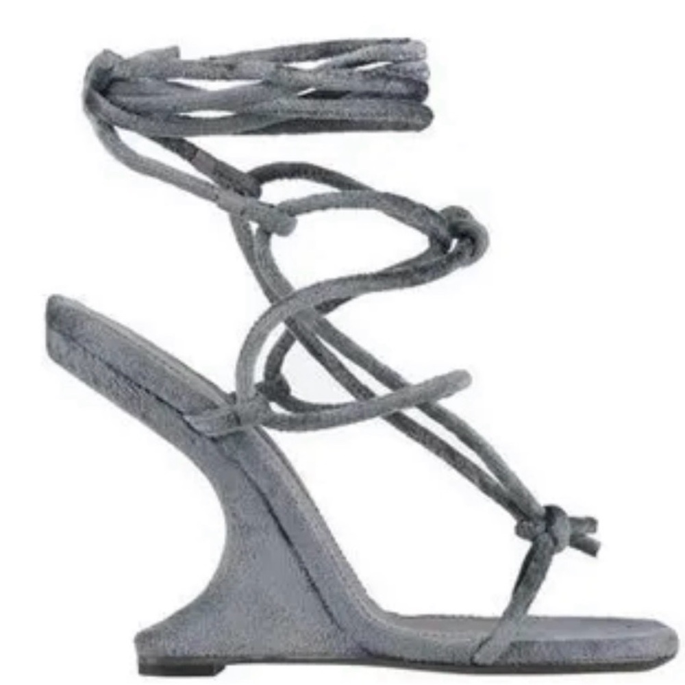 Rick Owens Gray Women's Strappy Cantilever Sandals